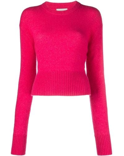 Laneus Ribbed-trim Fitted Jumper - Pink