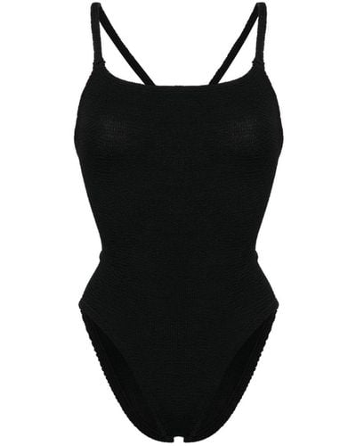 Hunza G Bette Shirred Swimsuit - Black