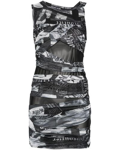Versace Asymmetric Draped Dress - Black