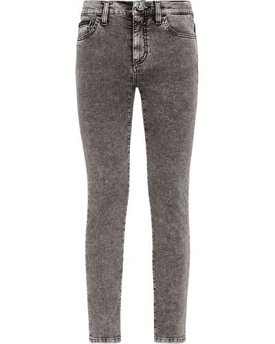 Philipp Plein Cropped Skinny-cut Jeans - Grey