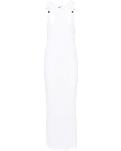 Jean Paul Gaultier Chunky-ribbed maxi dress - Blanco