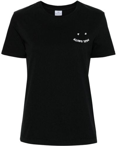 PS by Paul Smith T-shirt Happy Man en coton biologique - Noir