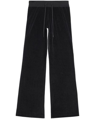 Balenciaga Low-waist Velvet Track Pants - Black