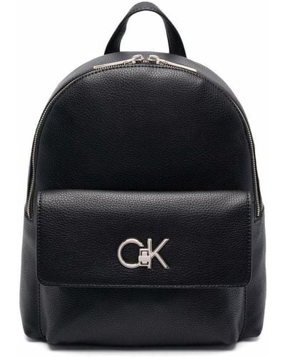 Calvin Klein Sac à dos arrondi à plaque logo - Noir