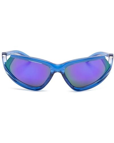 Balenciaga Shield-frame Mirrored Sunglasses - Blue