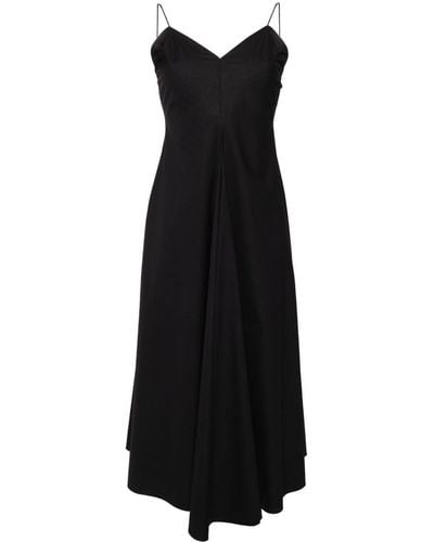 Rohe V-neck Cotton Dress - Black
