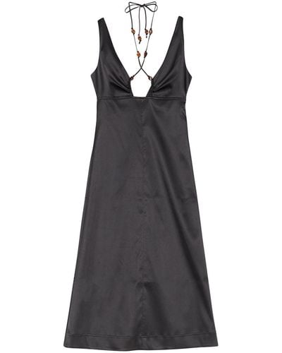 Ganni V-neck Sleeveless Dress - Black