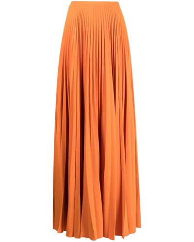 Solace London Fully Pleated Long Skirt - Orange