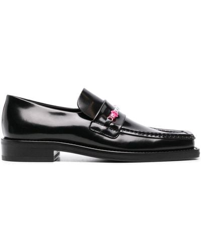 Martine Rose Beaded Square-toe Loafers - Black