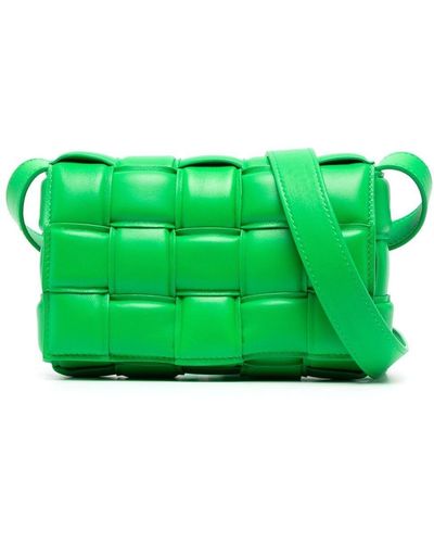 Bottega Veneta Cassette Leather Crossbody Bag - Green
