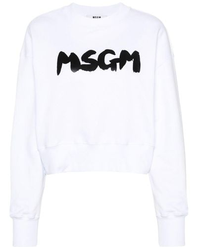 MSGM Logo-print jersey sweatshirt - Schwarz