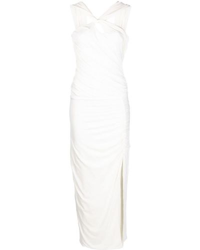 FEDERICA TOSI Crossover-neck Ruched Dress - White