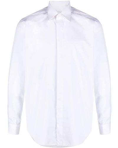 Xacus Pointed-collar Cotton Shirt - White