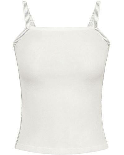 Dion Lee Contrast-stitching Scoop-neck Tank Top - White