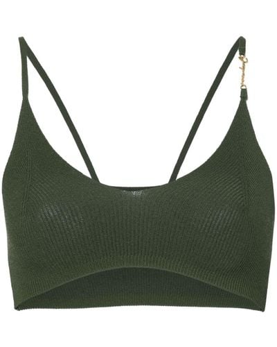 Jacquemus Le Bandeau Pralu Knitted Bralette - Green