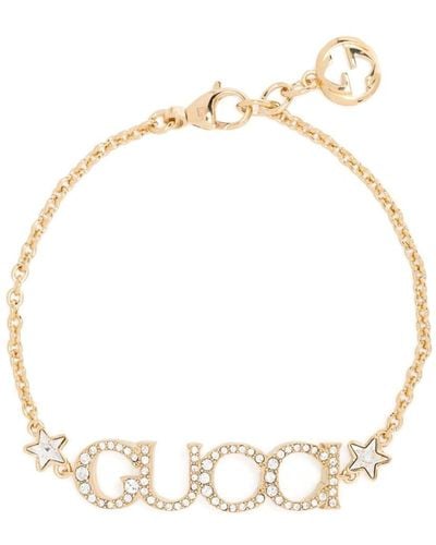 Gucci Crystal-embellished Bracelet - Metallic