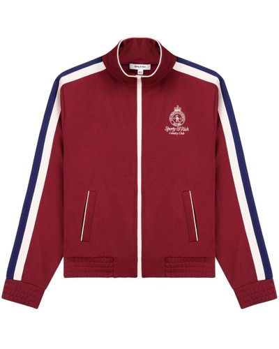 Sporty & Rich Crown Logo-embroidered Track Jacket