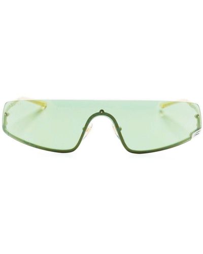 Gucci Square G Sonnenbrille mit Shield-Gestell - Grün