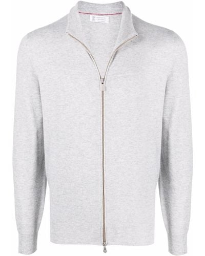 Brunello Cucinelli Zip-up Cashmere Sweater - Gray