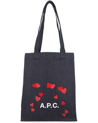 A.P.C. Lou Blondie Canvas Tote Bag - Blue