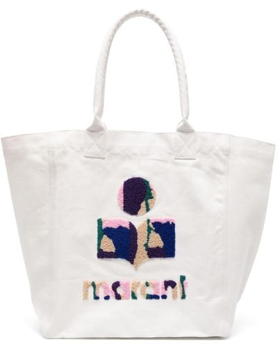 Isabel Marant Bolso shopper Yenki con logo - Blanco