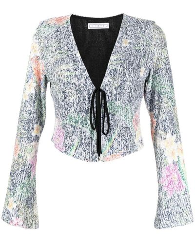 In the mood for love Ruddy Floral Sequin Top - Multicolour