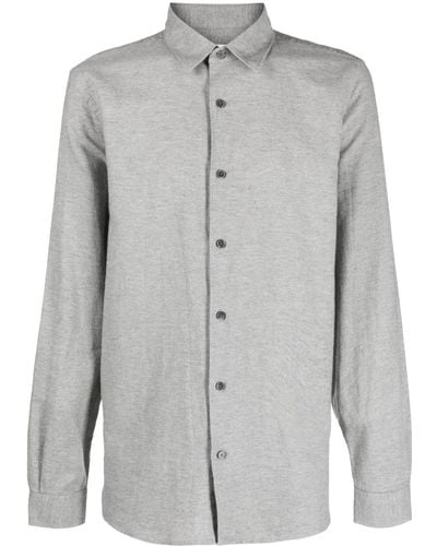 Closed Long-sleeve Cotton Shirt - Gray