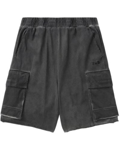 Izzue Cold-dye Cotton Cargo Shorts - Grey
