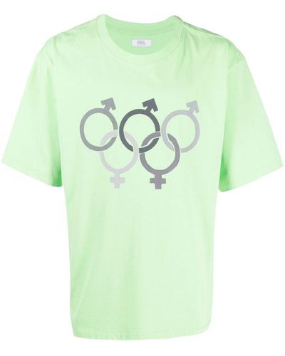 ERL T-shirt Olympics Sex en coton - Vert