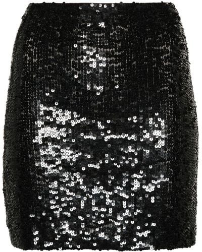 P.A.R.O.S.H. Sequin-embellished mini skirt - Negro