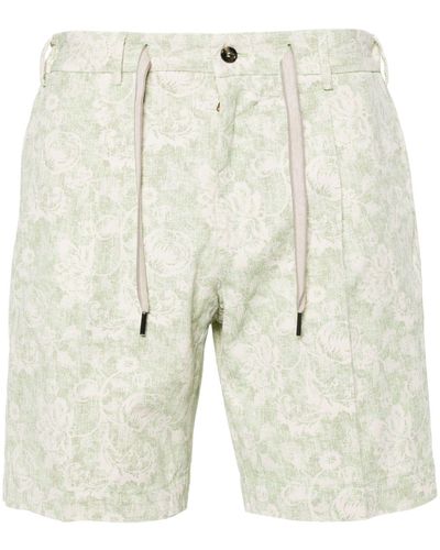 Dell'Oglio Floral-print Cotton Bermuda Shorts - Natural