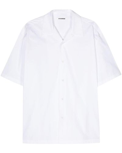 Jil Sander Popeline-Hemd mit Spreizkragen - Weiß