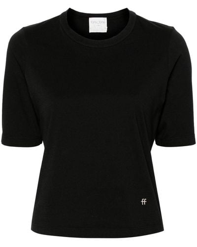 Forte Forte Logo-embroidered Organic Cotton T-shirt - Black