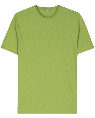 Zanone Crew-neck Organic Cotton T-shirt - Green