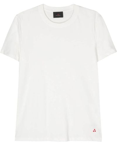 Peuterey Logo-embroidered Cotton T-shirt - White