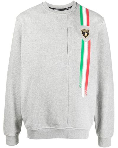 Automobili Lamborghini Sweatshirt mit Logo-Patch - Grau