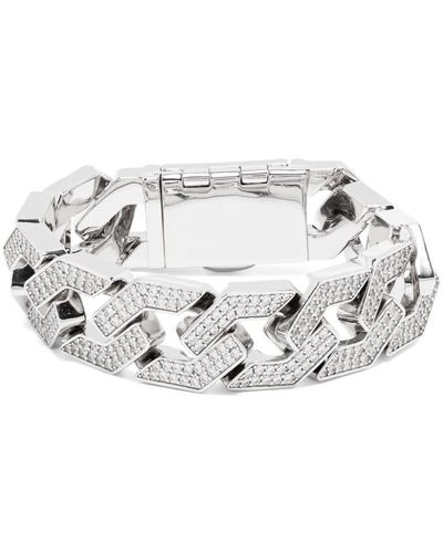 DARKAI Mechanical Rhinestone Embellish Bracelet - White