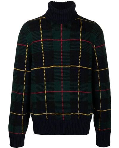 Polo Ralph Lauren Tartan-check Wool Sweater - Black
