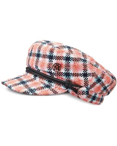 Maison Michel Cappello New Abby in tweed - Rosso