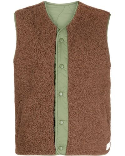 Chocoolate Logo-embroidered Panelled Gilet - Brown