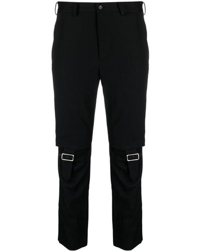 COMME DES GARÇON BLACK Cut-out Buckle-detail Skinny Trousers - Black