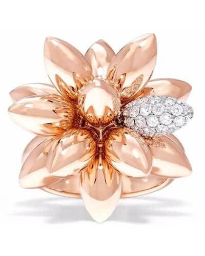 David Morris 18kt Rose Gold Hedgehog Diamond Ring - Pink