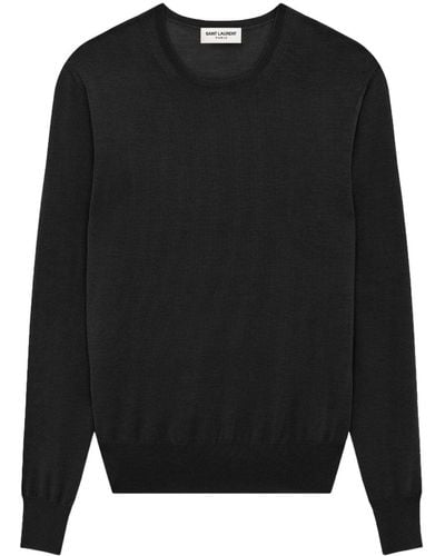 Saint Laurent Crew-neck Wool Sweater - Black