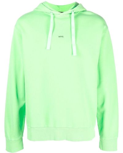 A.P.C. Larry Cotton Hoodie - Green