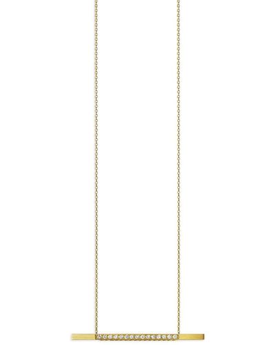 Shihara 18kt Yellow Gold Bar 02 Diamond Necklace - White