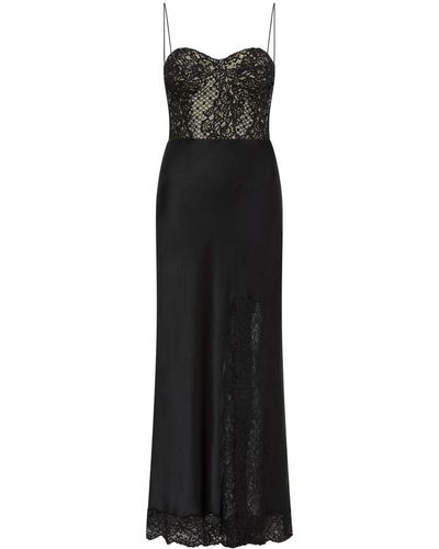 Rebecca Vallance Larisa Lace-embellished Silk Dress - Black