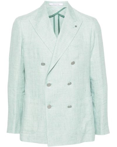 Tagliatore Double-breasted Suit Jacket - Green
