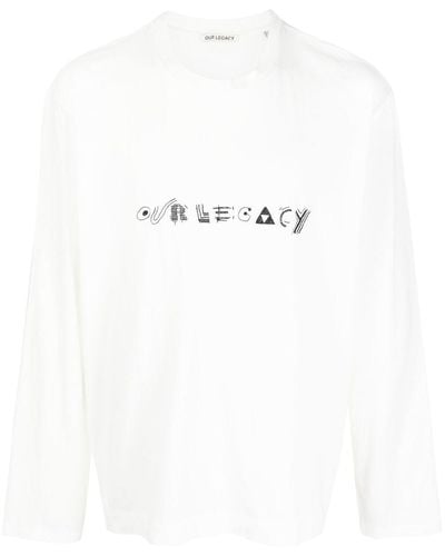 Our Legacy T-shirt en coton à logo imprimé - Blanc