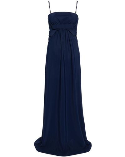 La Petite Robe Di Chiara Boni Bow-detail Maxi Dress - Blue