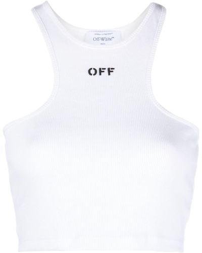 Off-White c/o Virgil Abloh Top mit Logo-Print - Weiß